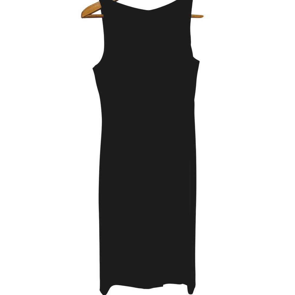 Ann Taylor Petites Black Sheath Dress Sleeveless Size 6P Lined LBD Chic Witchy